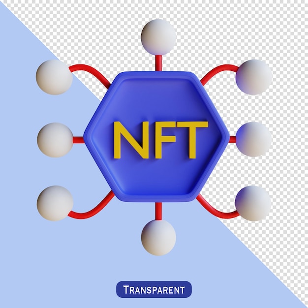 PSD nft-pictogram in 3d-stijl