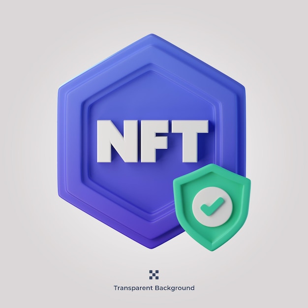 Nft security 3d значок иллюстрации