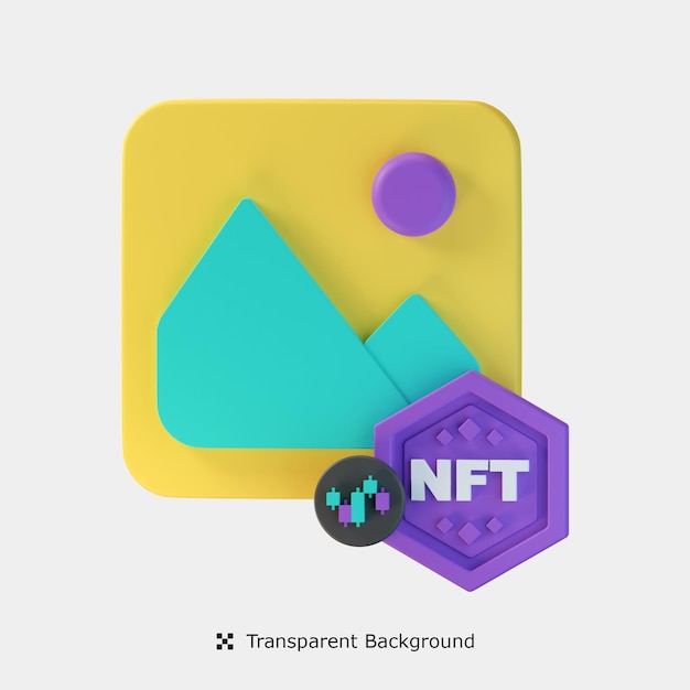 Nft trading 3d iicon illustration