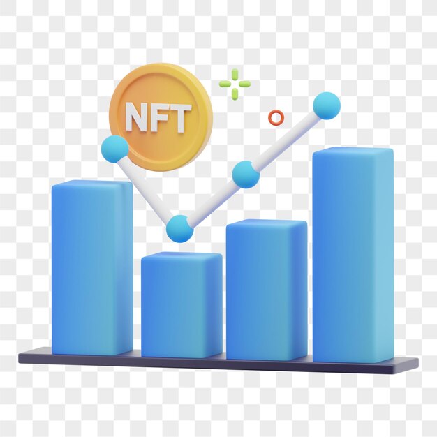 PSD nft wykres ilustracja 3d