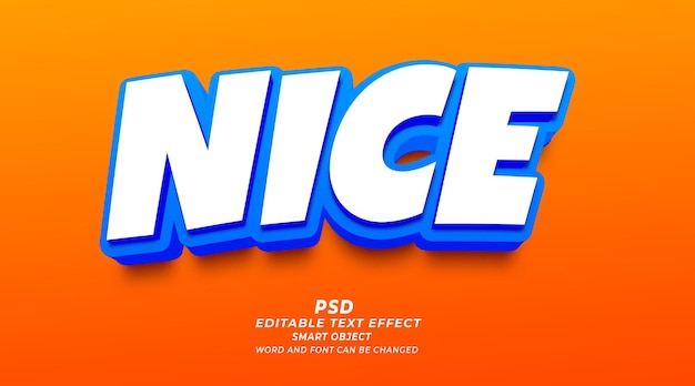 Nice 3d editable text effect psd template smart object