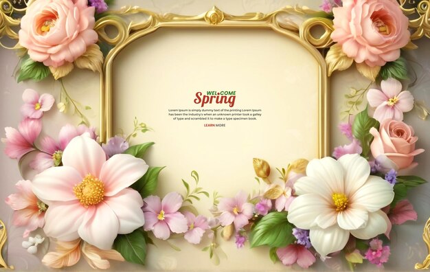 Nice and abstract spring colorful floral elements with a beautiful background template