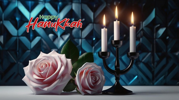 PSD nice and beautiful happy hanukkah background poster