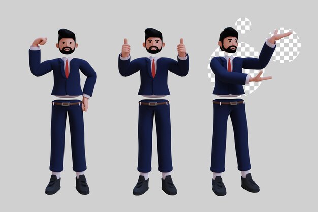 Nice businessman character 3d illustration