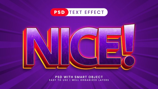 Nice cartoon 3d bold text effect