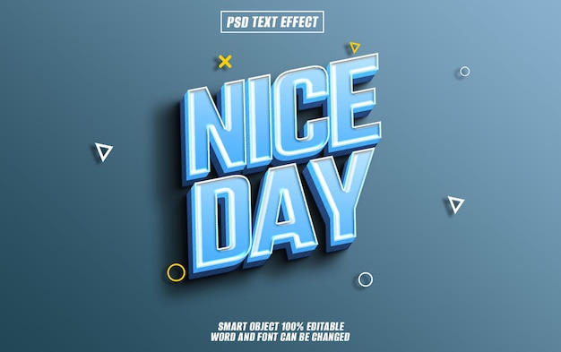 nice day text effect font editable typography 3d text