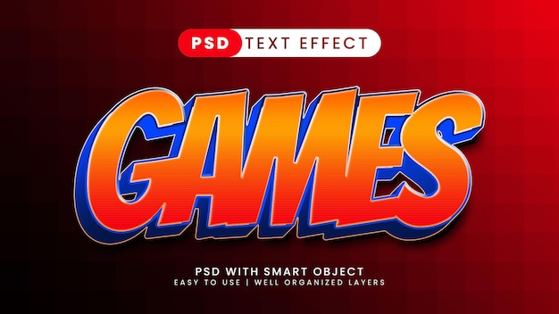 PSD nice games text effect
