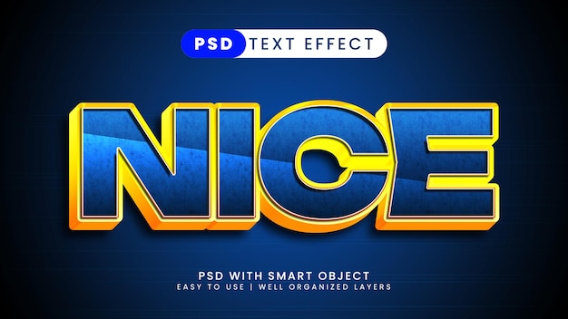 PSD nice good best 3d editable text effect style template