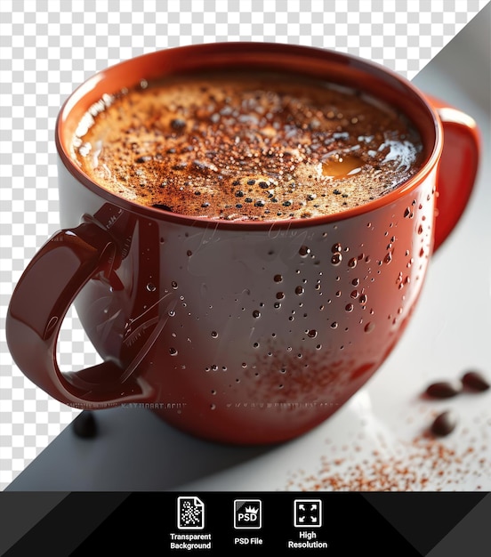 PSD 멋진 뜨거운 카카오 컵 컵에 핫 초콜릿의 클로즈업