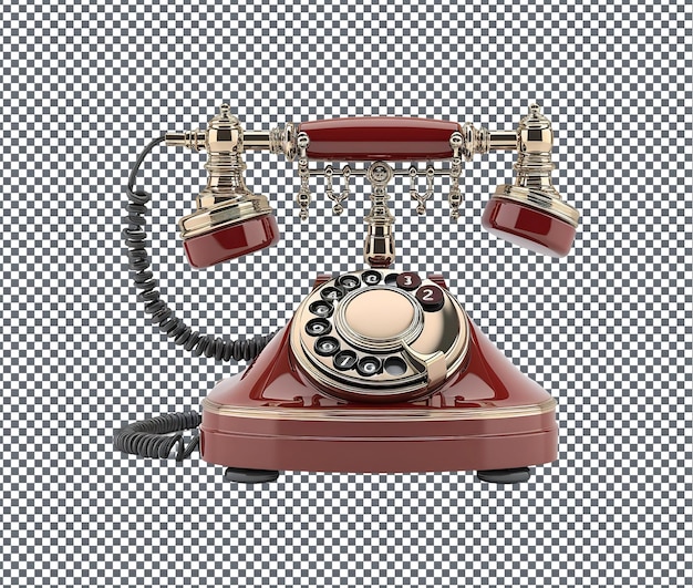 PSD nice looking classic telephone isolated on transparent background