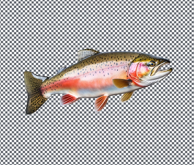 PSD nice looking rainbow trout isolated on transparent background