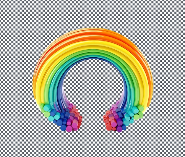 PSD nice looking rainbows isolated on transparent background