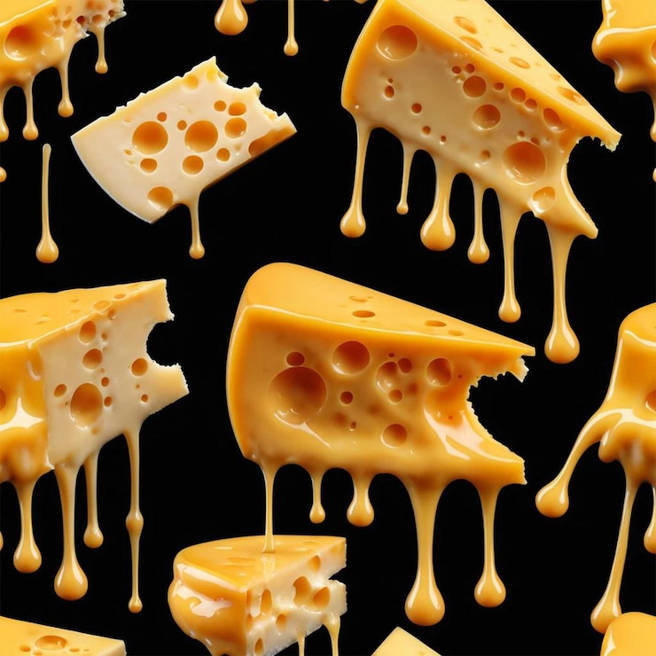 PSD nice realistic glossy cheese dripping isolated on black background cheese drpping melted