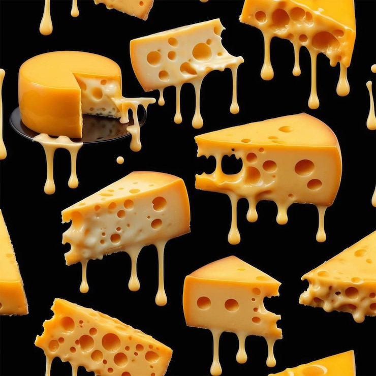 PSD nice realistic glossy cheese dripping isolated on black background cheese drpping melted