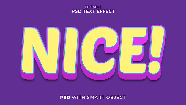 nice text effect 3d style editable template