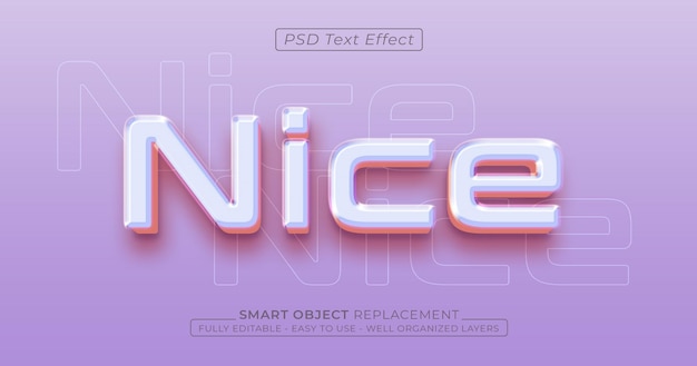 Nice text effect editable 3D style