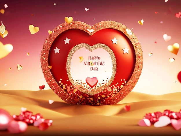 Nice valentines day background with circle love symbol