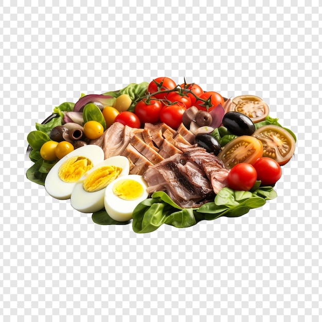 투명한 배경에 고립 된 Nicoise 러드