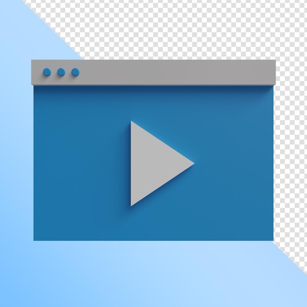PSD niebieska ikona wideo 3d renderowania