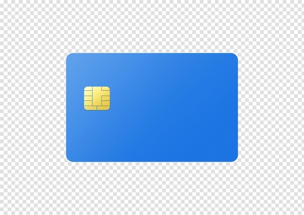Niebieska karta kredytowa na białym tle