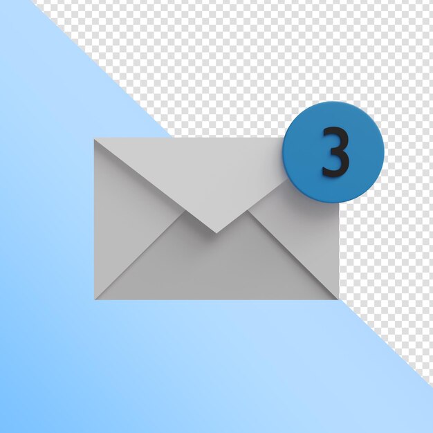 PSD niebieska wiadomość 3d ikona renderowania