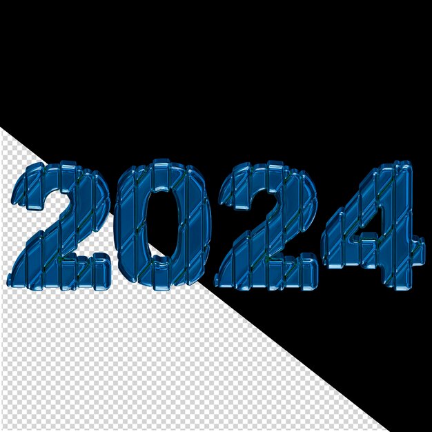 Niebieski 2024 Nowy Rok 3d