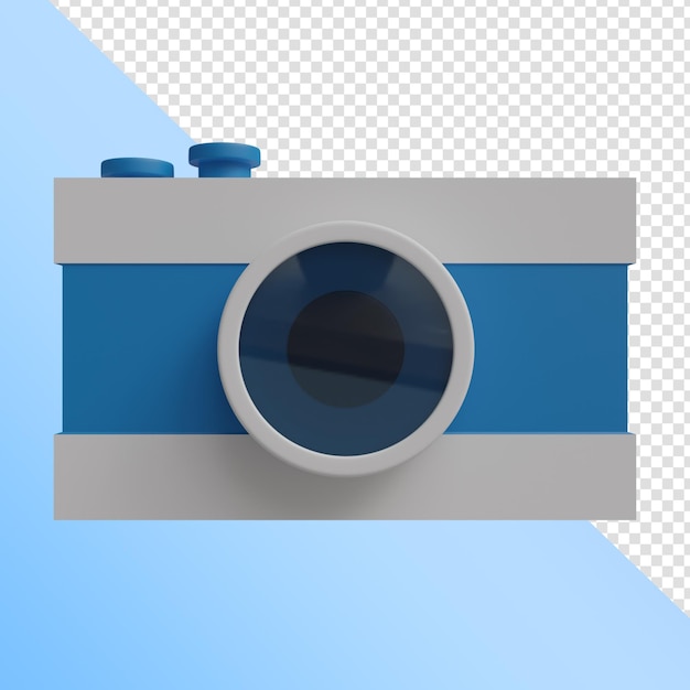 PSD niebieski aparat 3d ikona renderowania