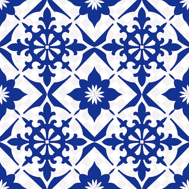 PSD niebieski i biały wzór kwiatowy w niebieskim i białym
