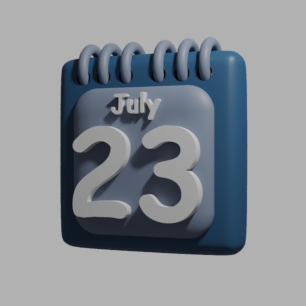 Niebieski Kalendarz Z Datą 23 Lipca