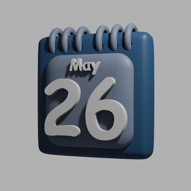 Niebieski Kalendarz Z Datą 26
