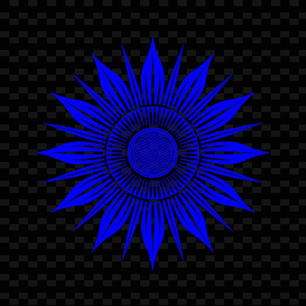 PSD niebieski kwiat na czarnym tle darmowe pobranie
