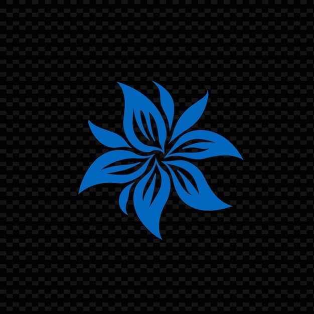 PSD niebieski kwiat na czarnym tle