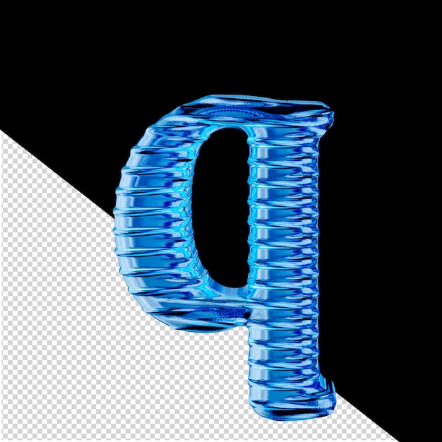 Niebieski Lód 3d Symbol. Litera Q