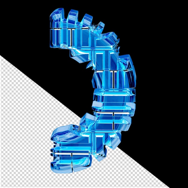 Niebieski Lód Przekształcony W Symbol 3d