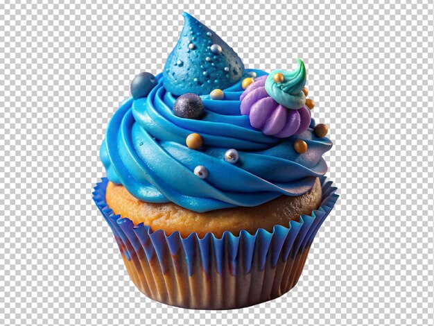 PSD niebieski lodowaty fantazyjny cupcake