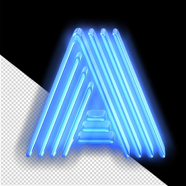 Niebieski Neonowy Symbol Litera A