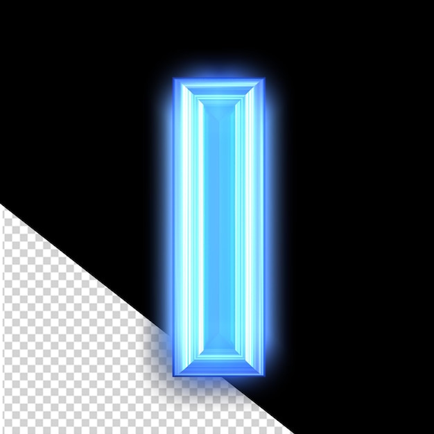 Niebieski Neonowy Symbol Litera I