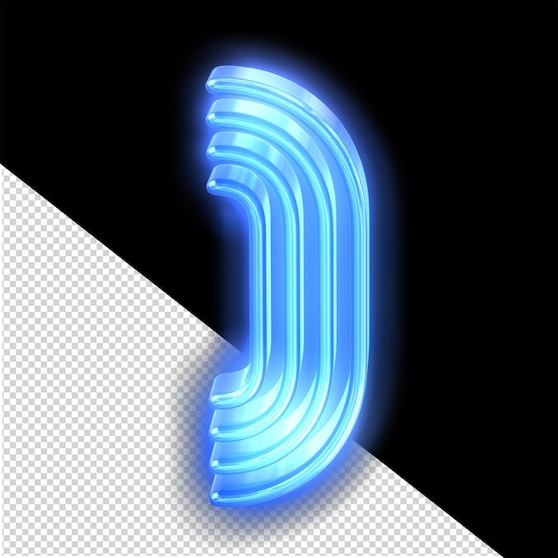 PSD niebieski neonowy symbol