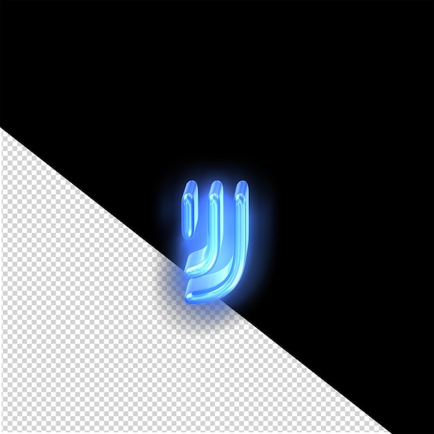 PSD niebieski neonowy symbol