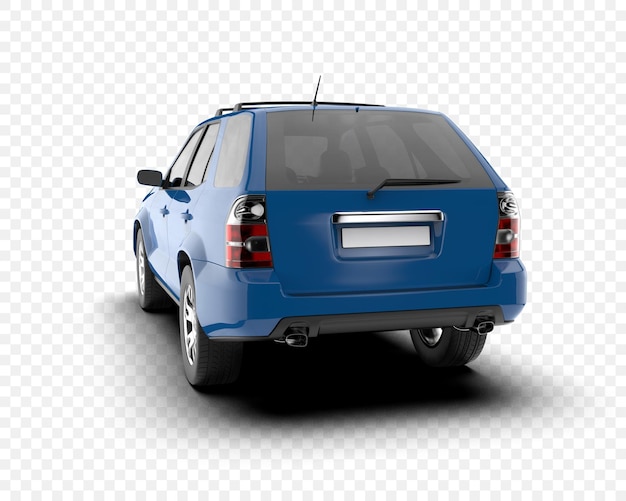 Niebieski SUV widok z tyłu