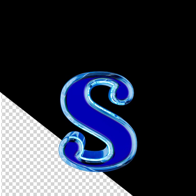 PSD niebieski symbol 3d w niebieskiej ramce lodowej