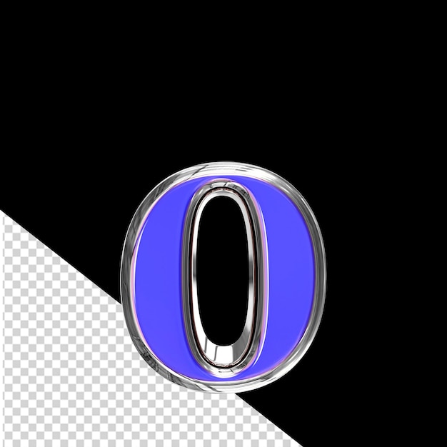 Niebieski Symbol 3d W Srebrnej Ramce Z Literą O