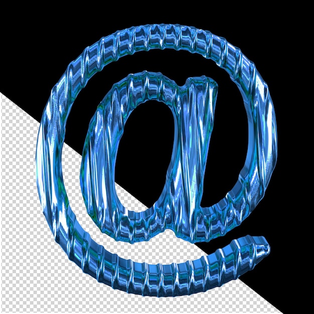 PSD niebieski symbol 3d z pionowymi żebrami