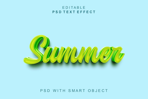 PSD niebieskie tło z napisem lato zielonymi literami.