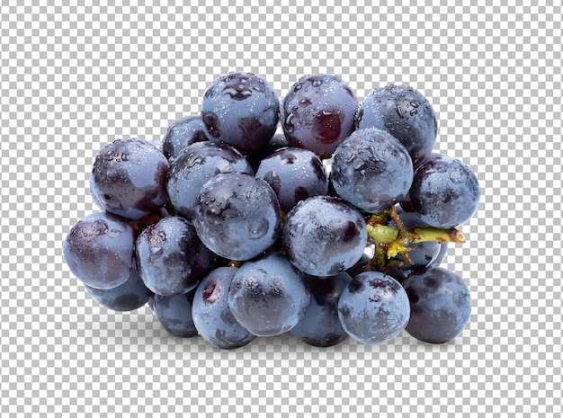 Niebieskie winogrona izolowane na warstwie alfa