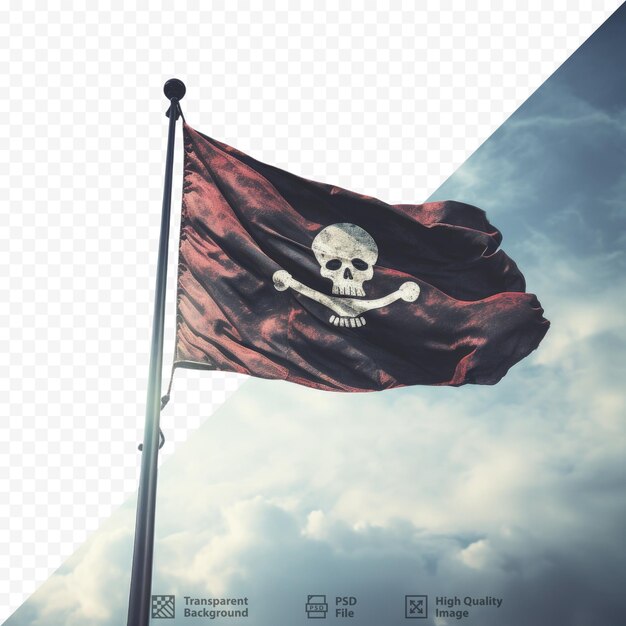 PSD niebo z machającą flagą piratów