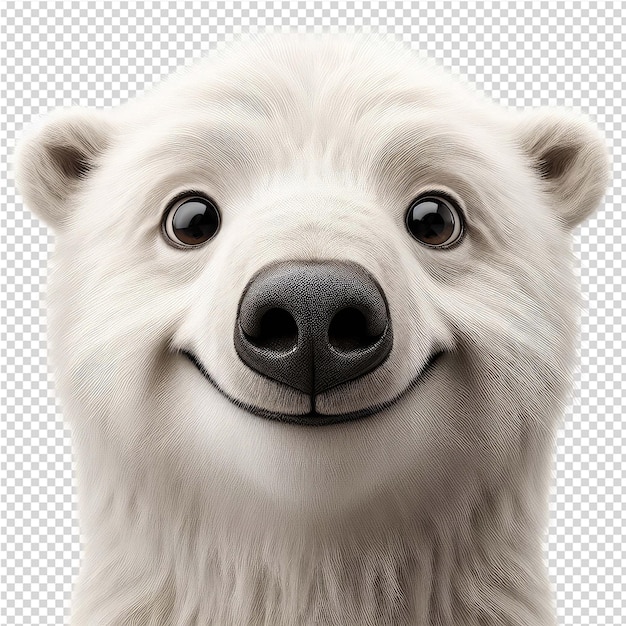 PSD niedźwiedź polarny z uśmiechem na twarzy