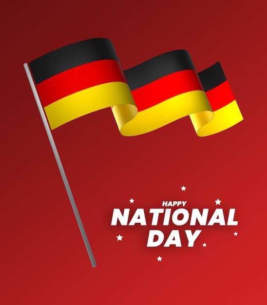 PSD niemcy element projektu flagi narodowy dzień niepodległości baner wstążka psd