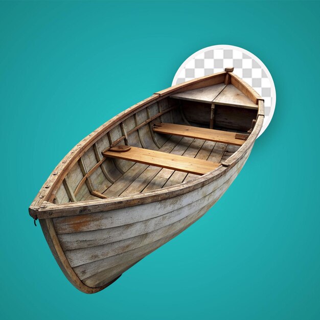 PSD niesamowity zdjęcie starej drewnianej łodzi na odblaskowym jeziorze
