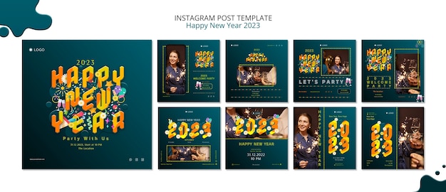 PSD nieuw jaar 2023 instagram postsjabloonontwerp